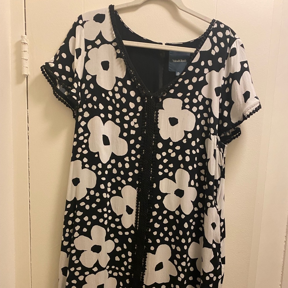 ModCloth black and white floral dress